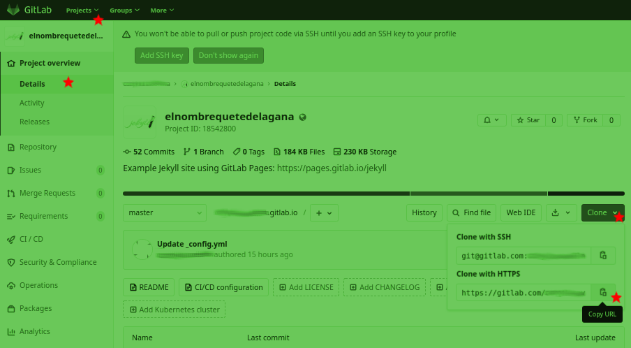 [HowTo] Creación de un blog Jekyll en GitLab